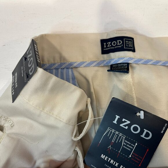 Izod Men's American Chino Pumice Flat Front Metrix Fit Pant -Size 40 x 27.5 -NWT - Picture 6 of 6